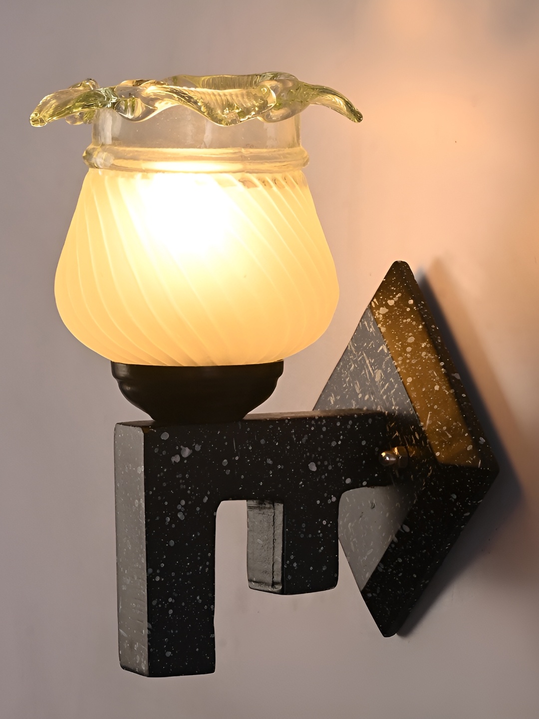 

Afast Grey & Black Textured Abstract Shaped Glass Wall Lamp