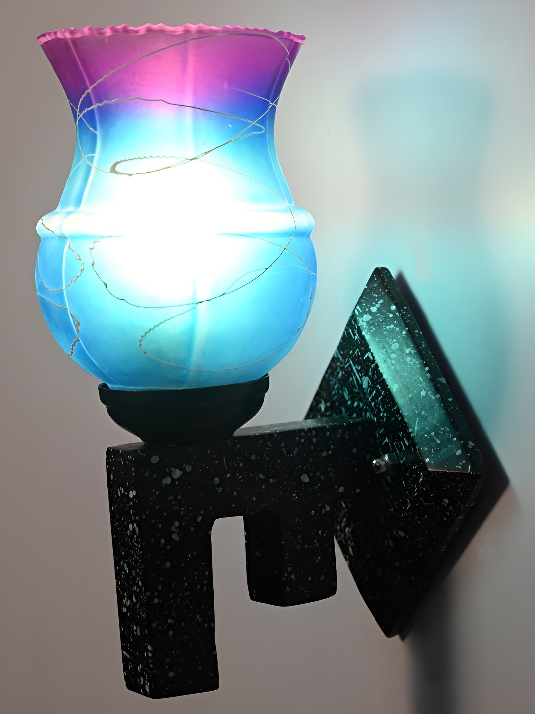 

Afast Purple & Blue Glass Wall Lamp