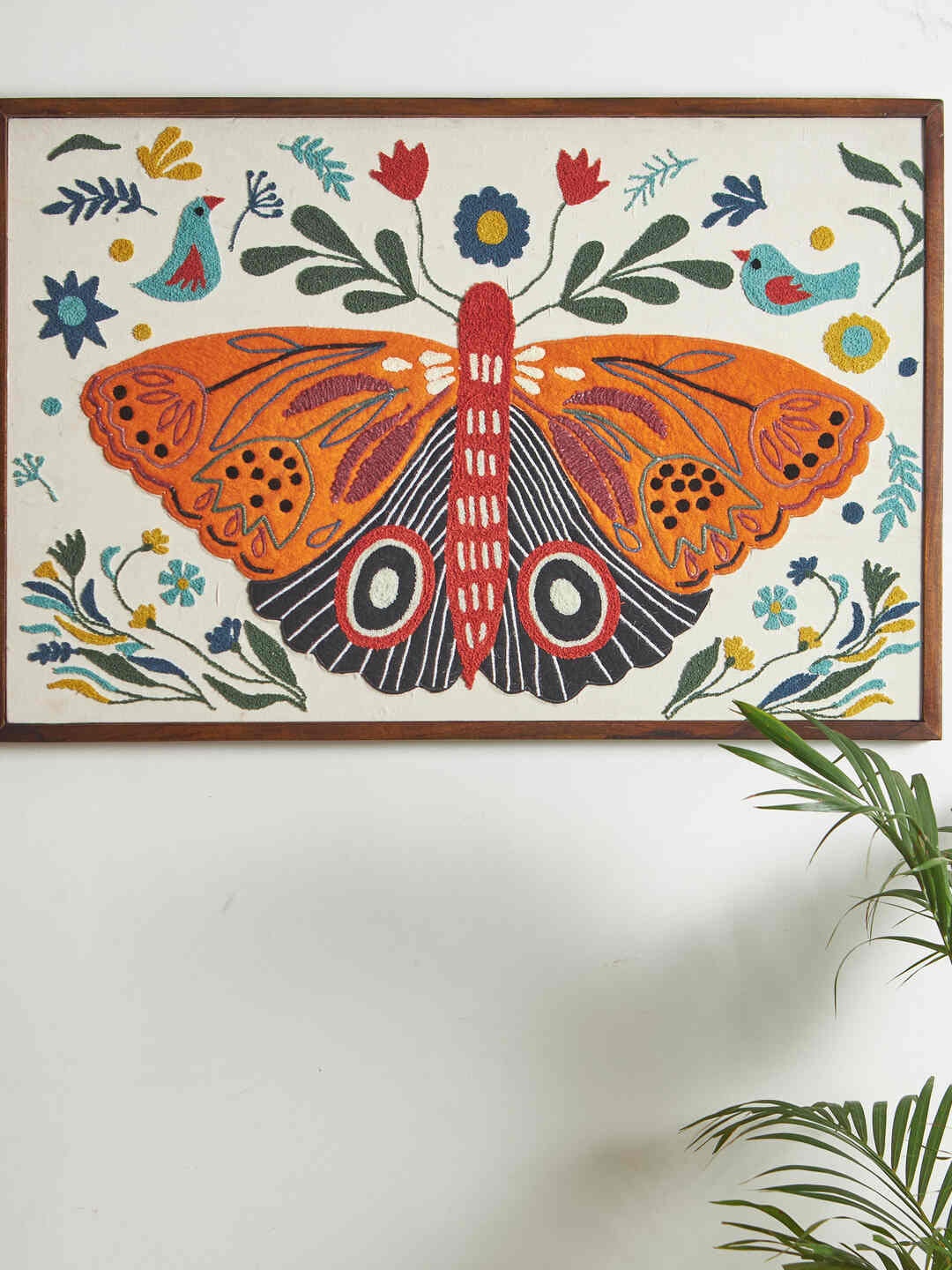 

Chumbak Orange & Beige Wooden Painting Wall Art
