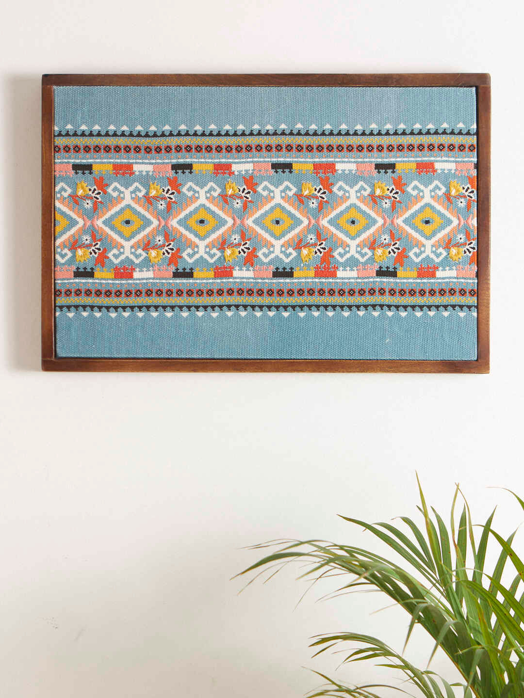 

Chumbak Blue & White Printed Cotton Kilim Wall Art, Grey