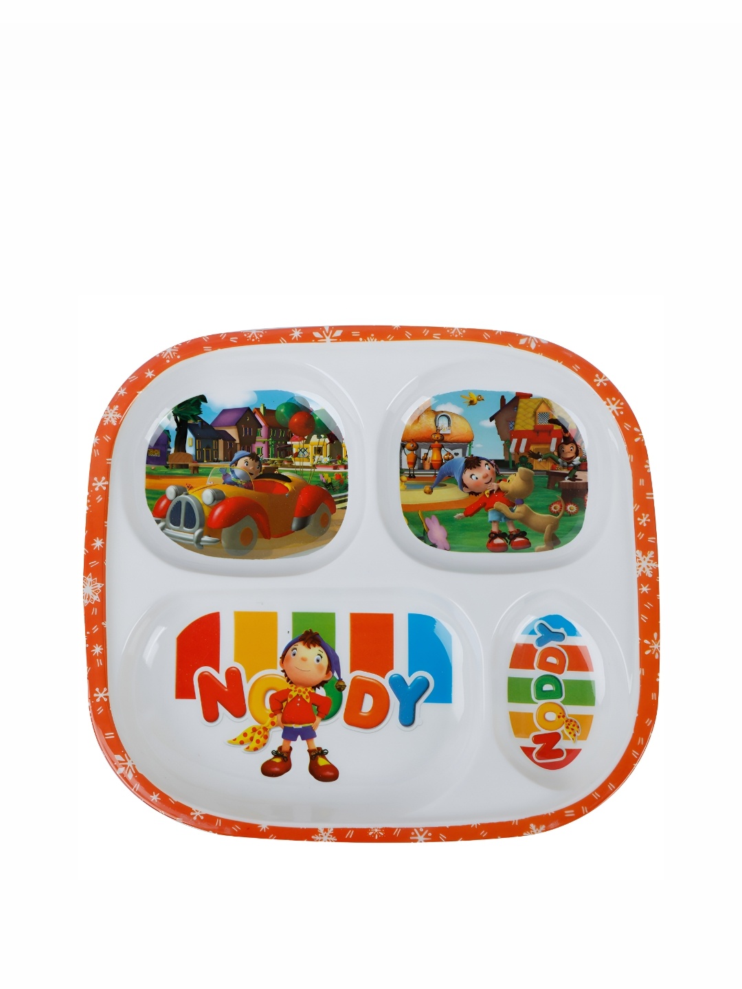

Shree Murti White & Orange Printed Melamine Glossy Plates
