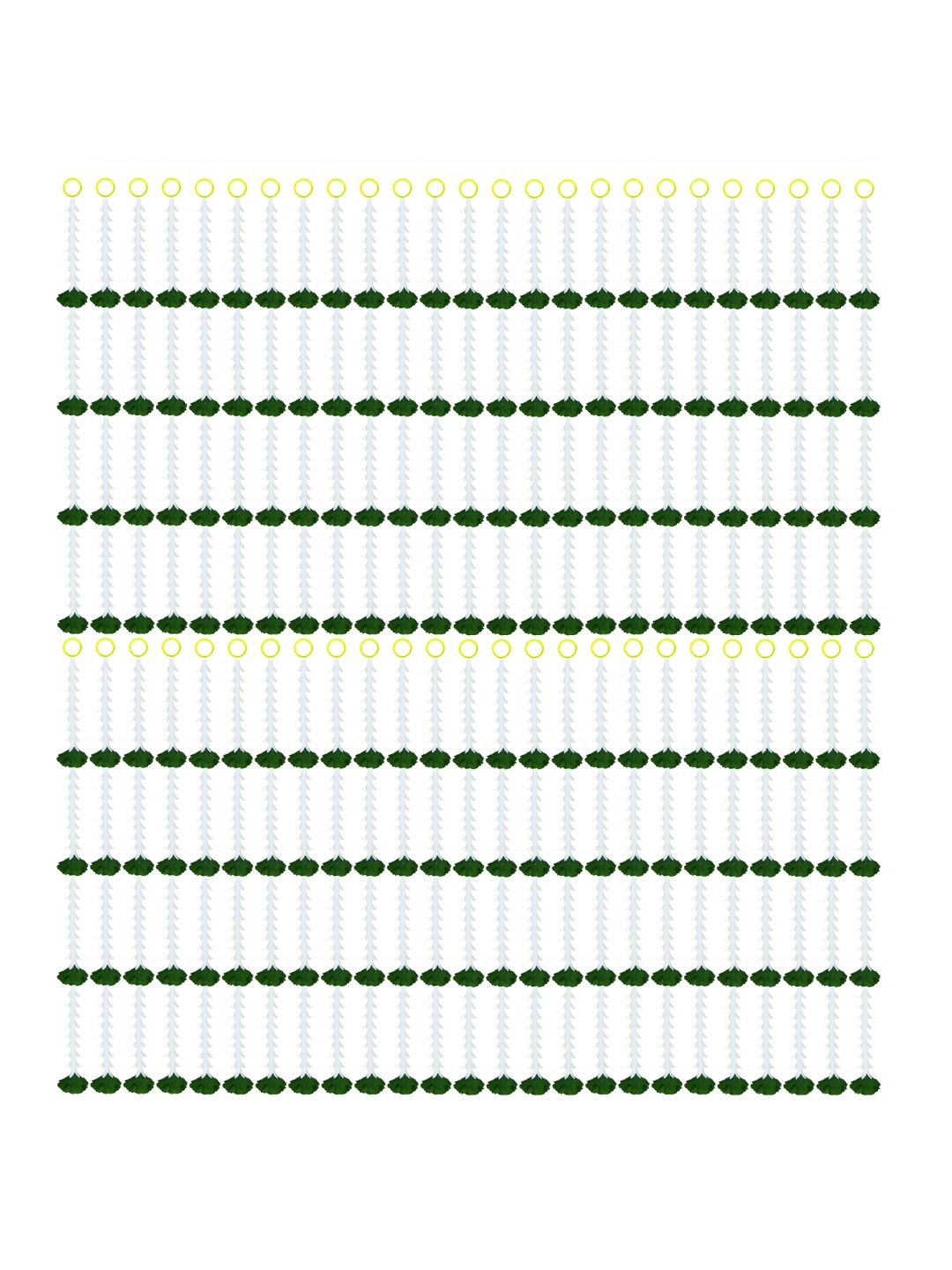 

iHandikart Green & White 50 Pieces Hanging Rose Artificial Garland