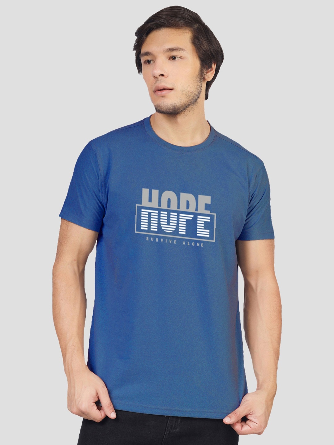 

Greylongg Typography Printed T-shirt, Blue