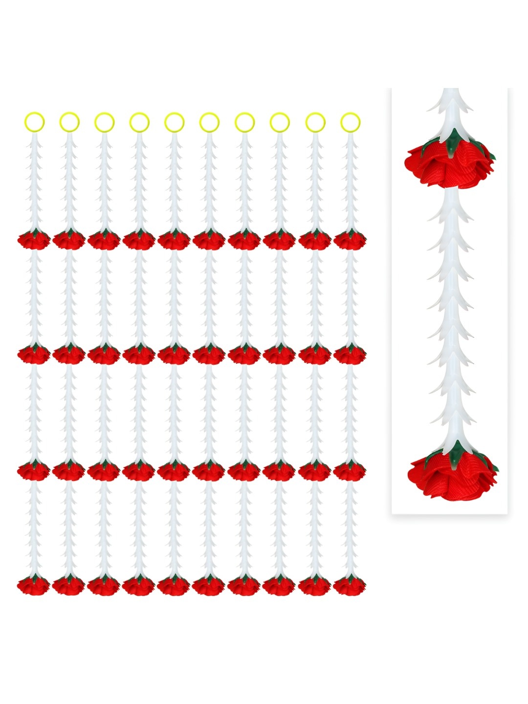 

iHandikart Red & White 10 Pieces Hanging Rose Artificial Garlands