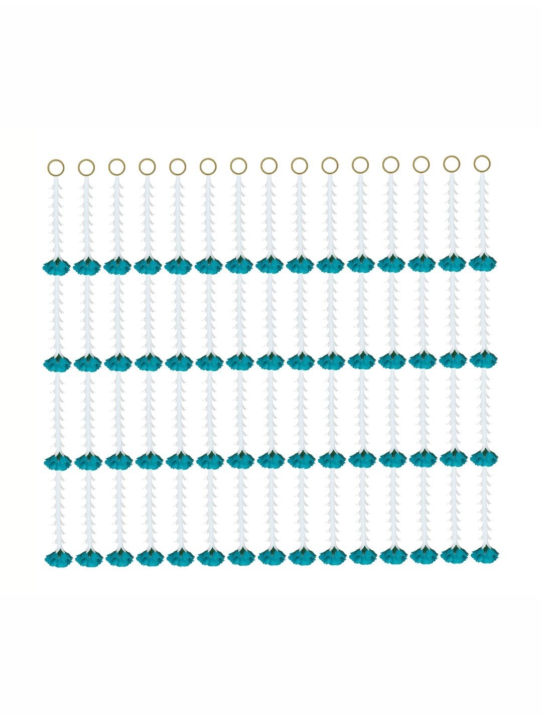 

iHandikart Blue White 20 Pieces Hanging Rajnigandha With Rose Artificial Flower