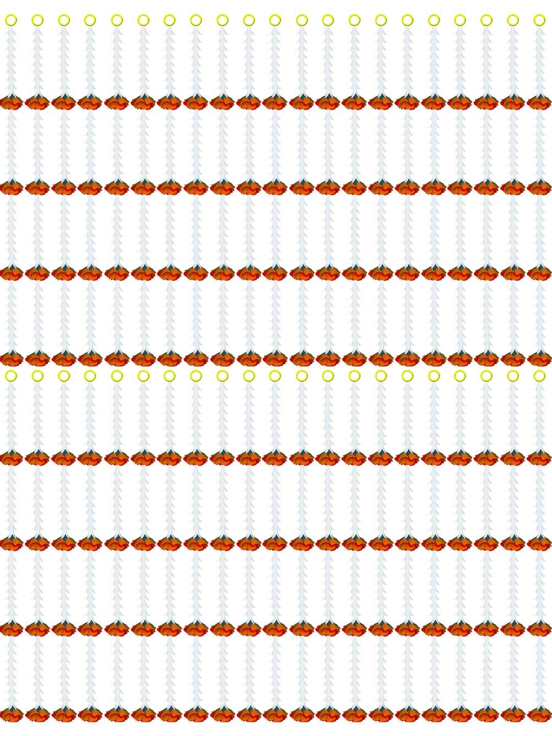 

iHandikart Orange White 50 Pieces Hanging Rajnigandha With Rose Artificial Flower