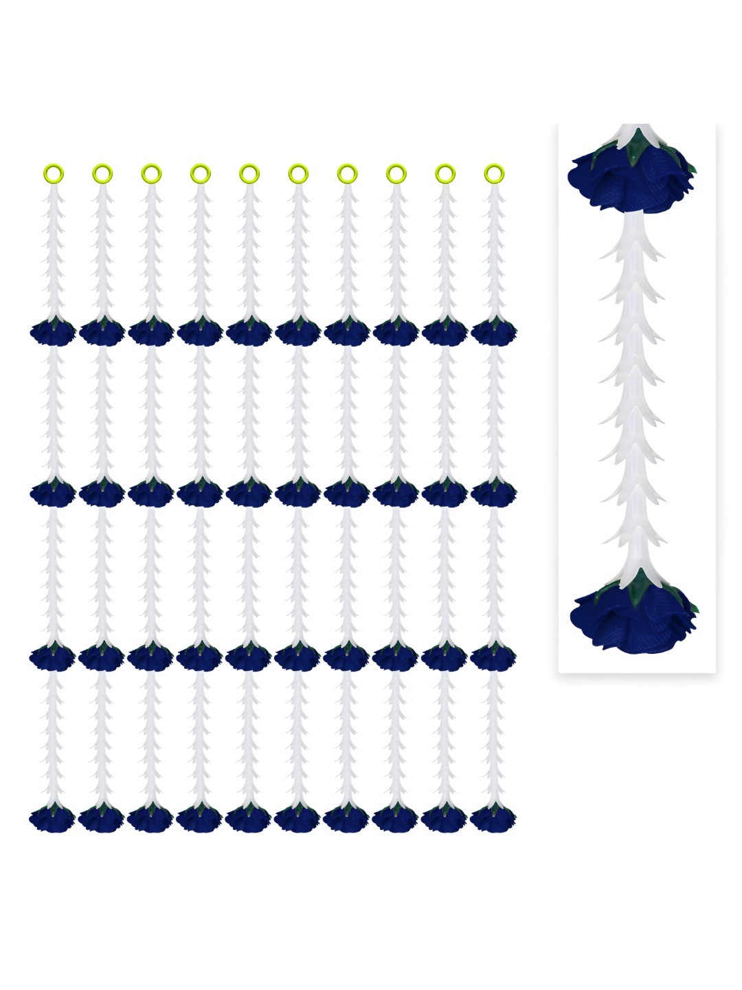 

iHandikart Blue White 10 Pieces Hanging Rajnigandha With Rose Artificial Flower