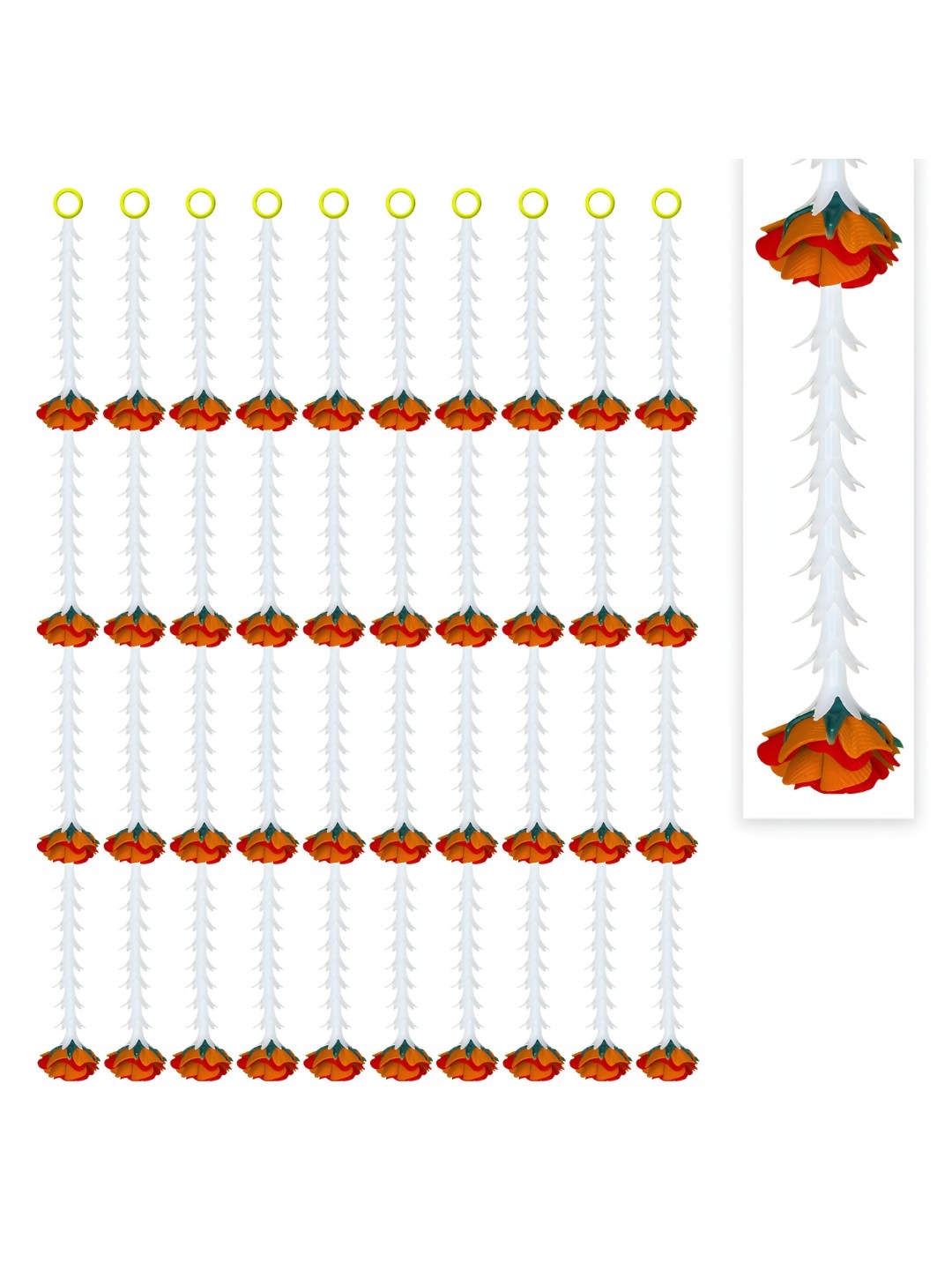 

iHandikart White & Red 10 Pieces Hanging Rose Artificial Garlands