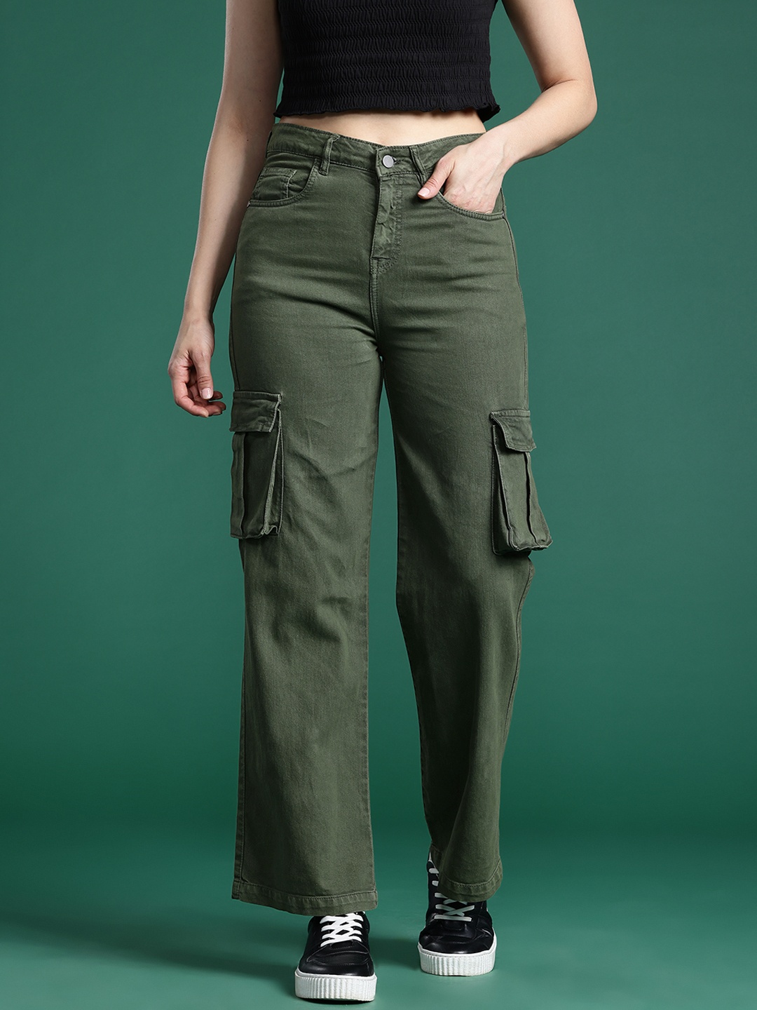 

DressBerry Women Straight Fit Jeans, Green