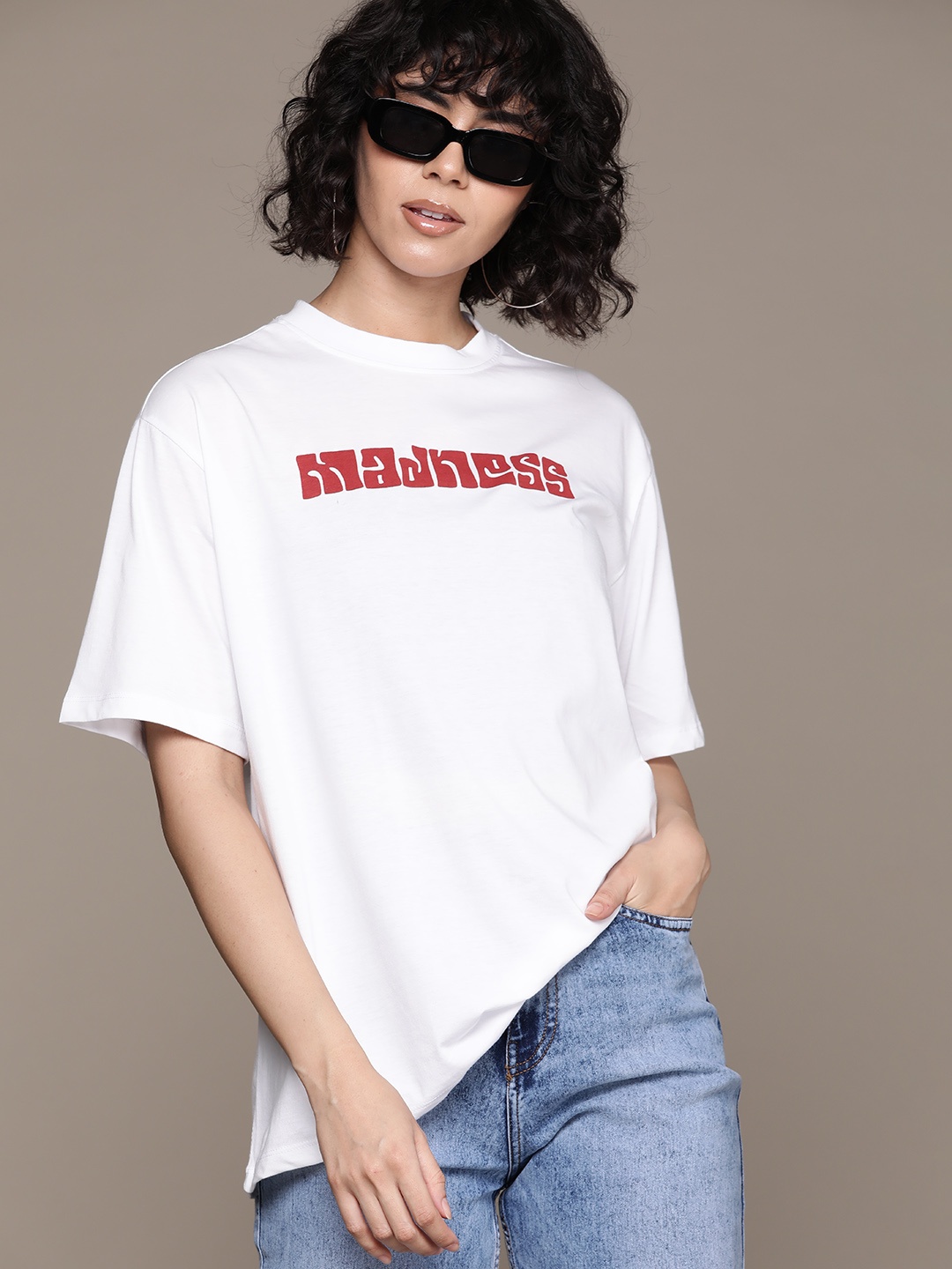 

The Roadster Lifestyle Co. Women Typography Printed Longline T-shirt, White