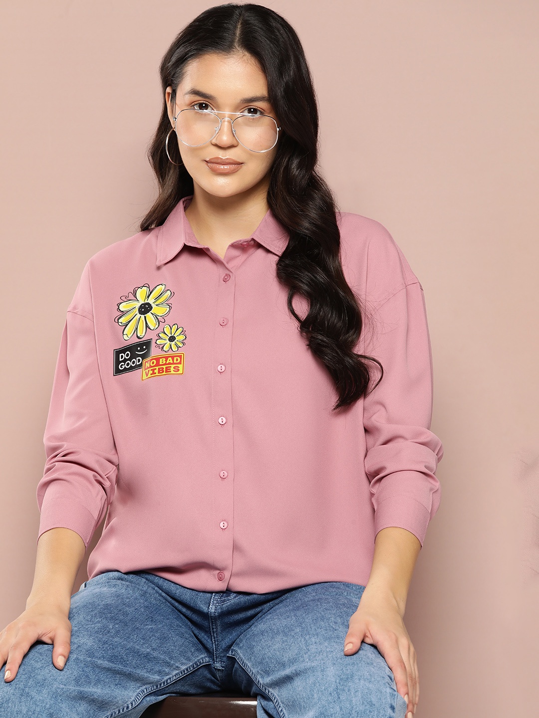 

Harvard Printed Casual Shirt, Mauve