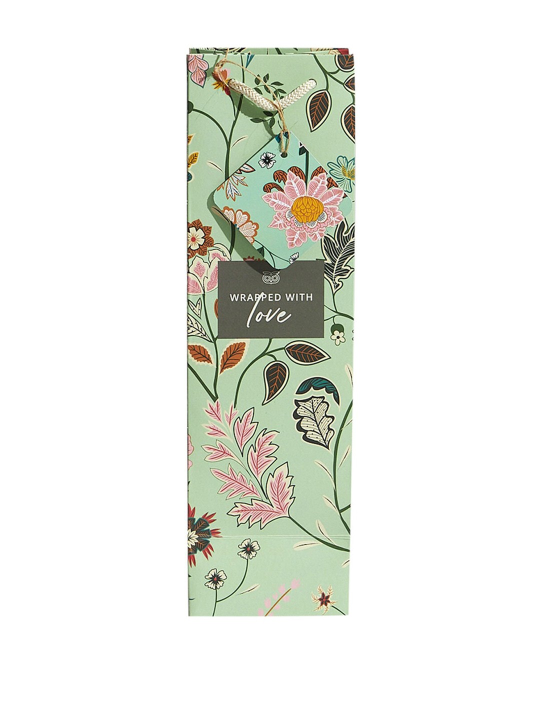 

Chumbak Bottle Paper Bag with Gift Tag, Green