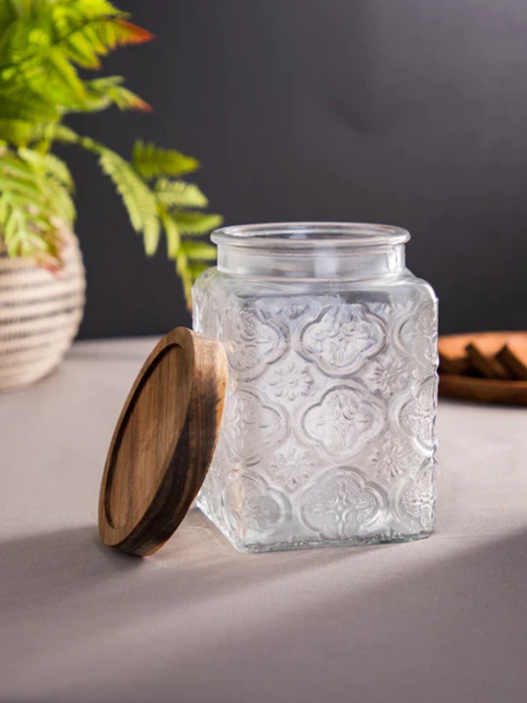 

THEDECORKART Glass Food Container, Transparent