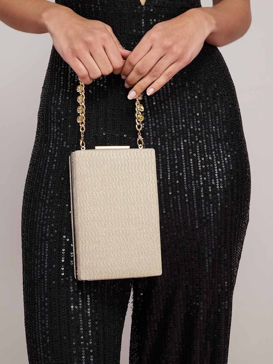 

20Dresses Gold-Toned Textured Box Clutch