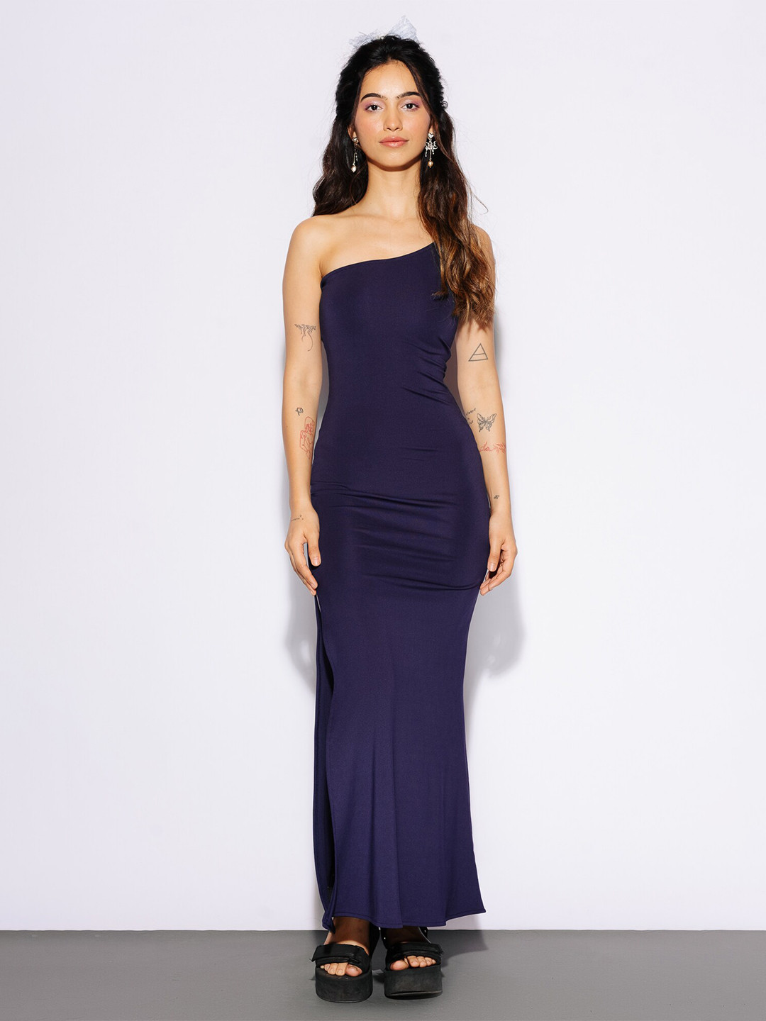 

FREAKINS One Shoulder Bodycon Dress, Navy blue
