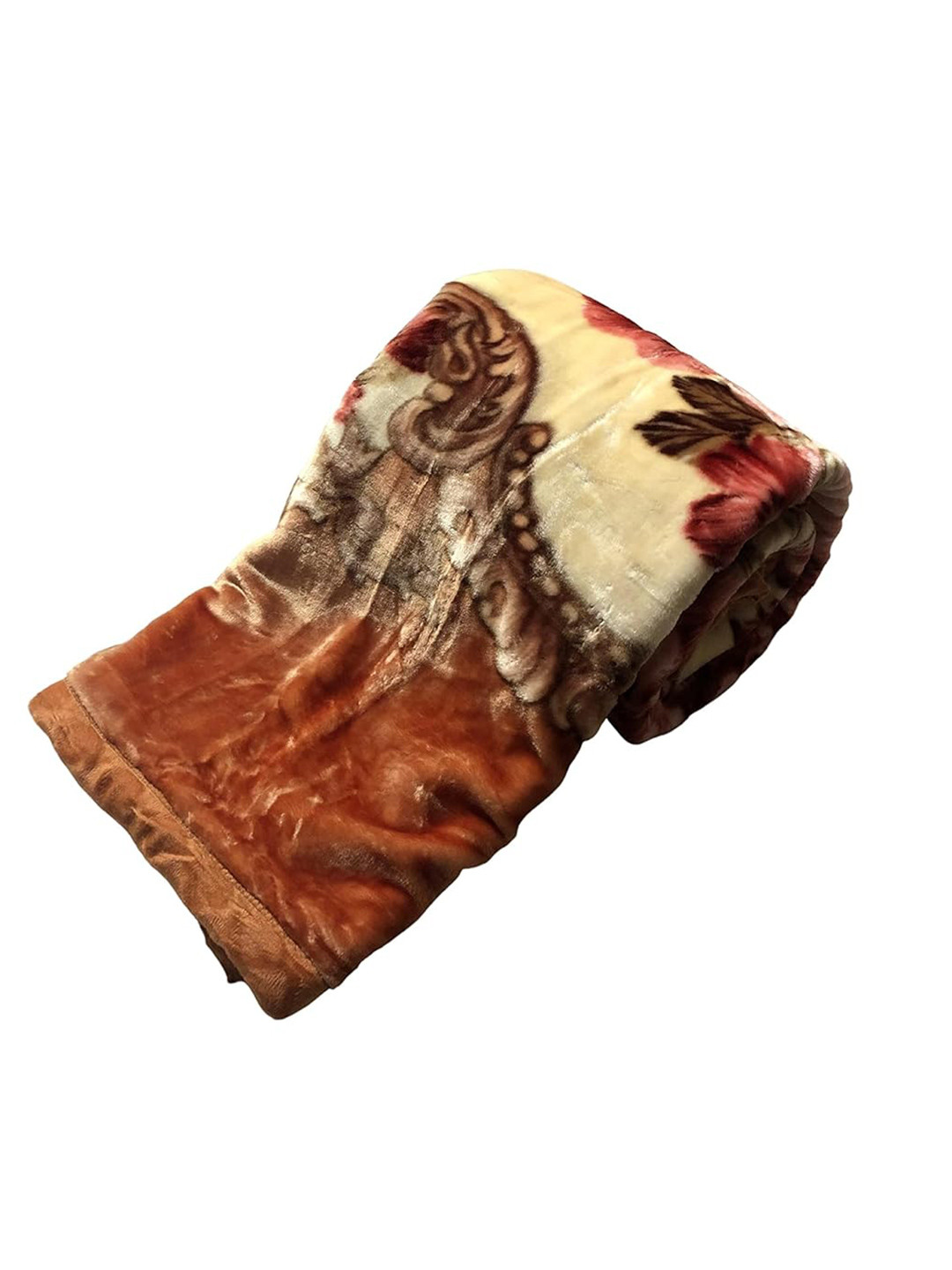 

Signature Andrew Orange & Beige Floral Heavy Winter Single Bed Blanket