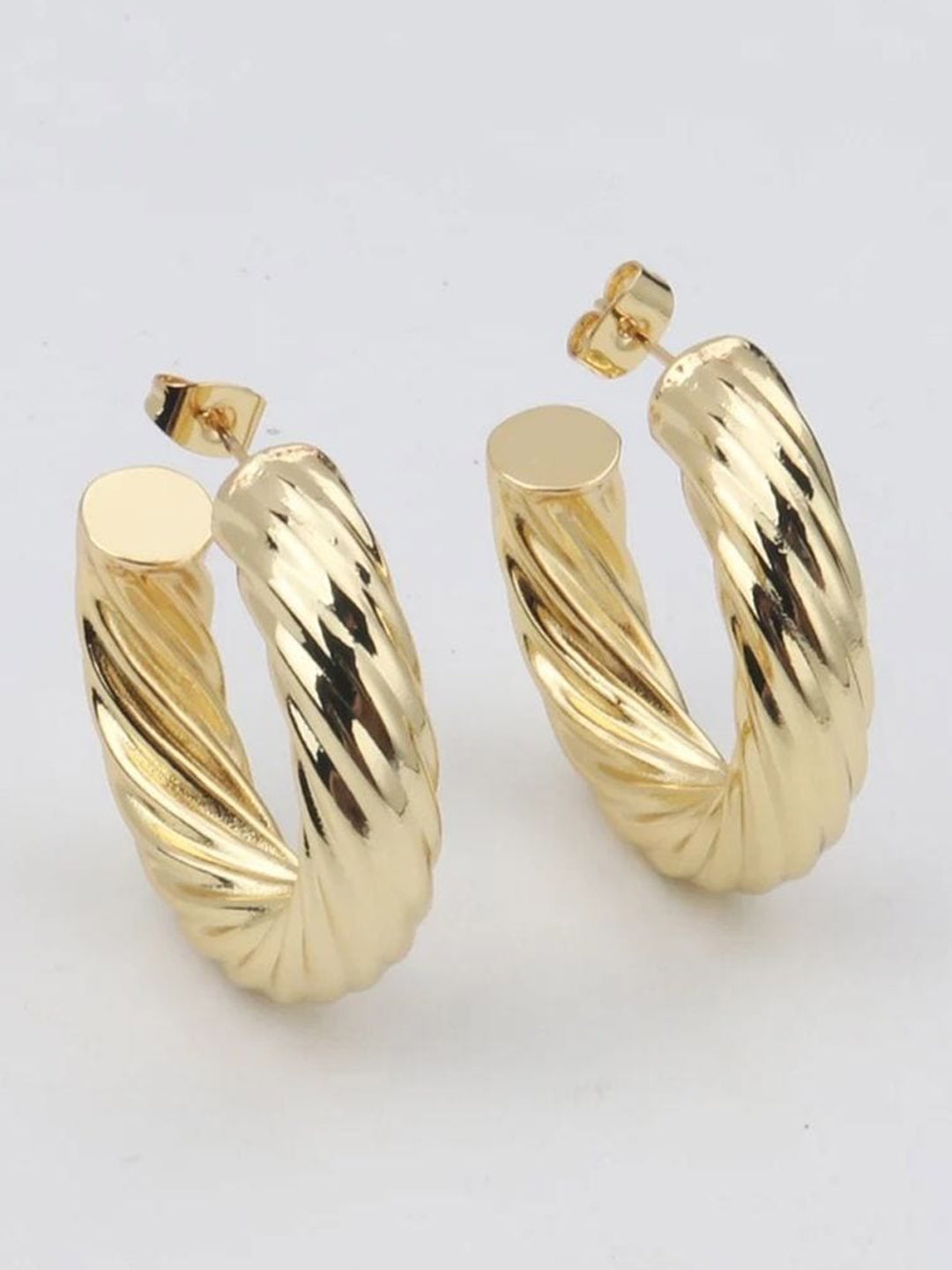 

ZIVOM Gold-Plated Circular Half Hoop Earrings