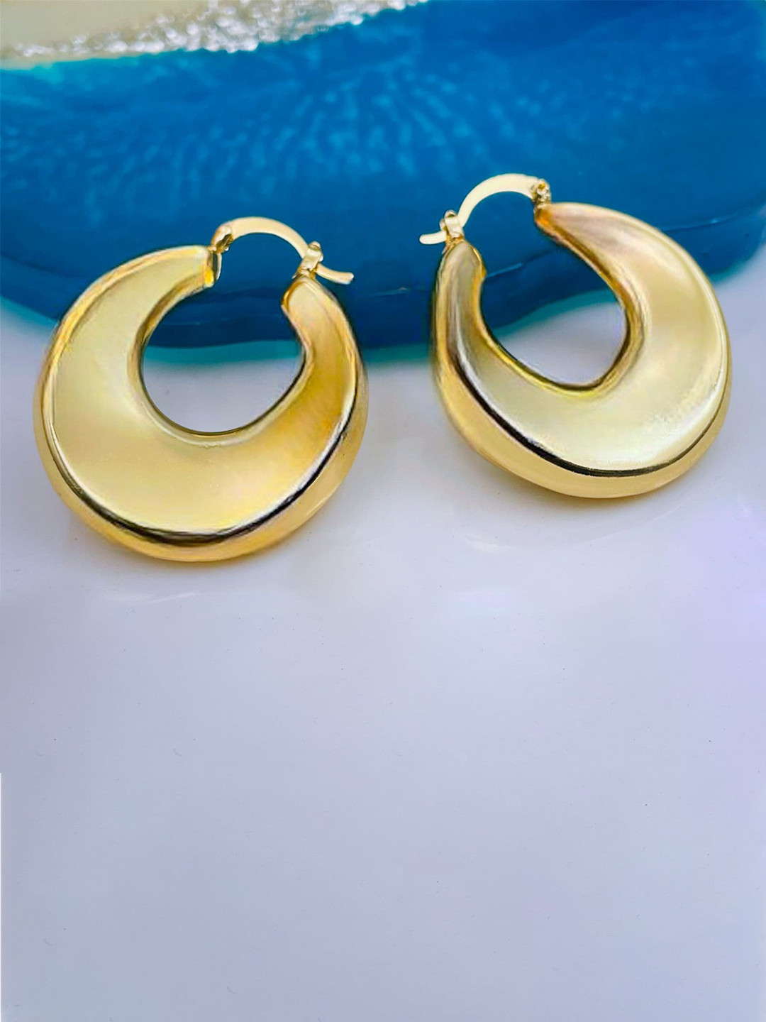 

ZIVOM 18K Gold Plated Circular Hoop Earrings
