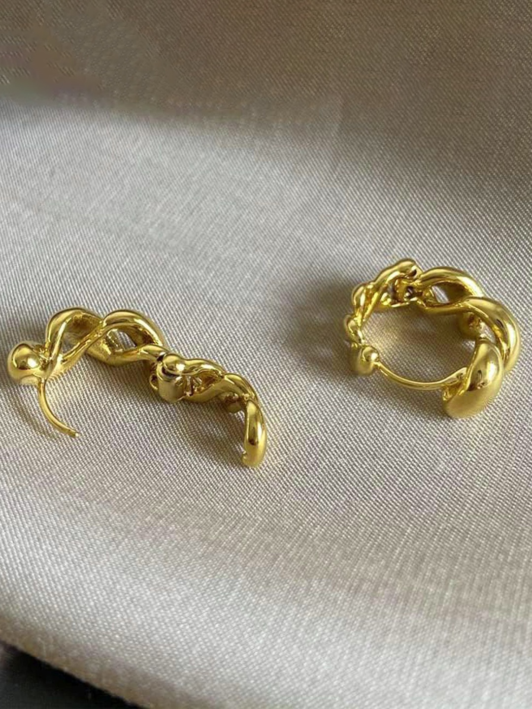 

ZIVOM Gold-Toned Anti Tarnish Circular Hoop Earrings