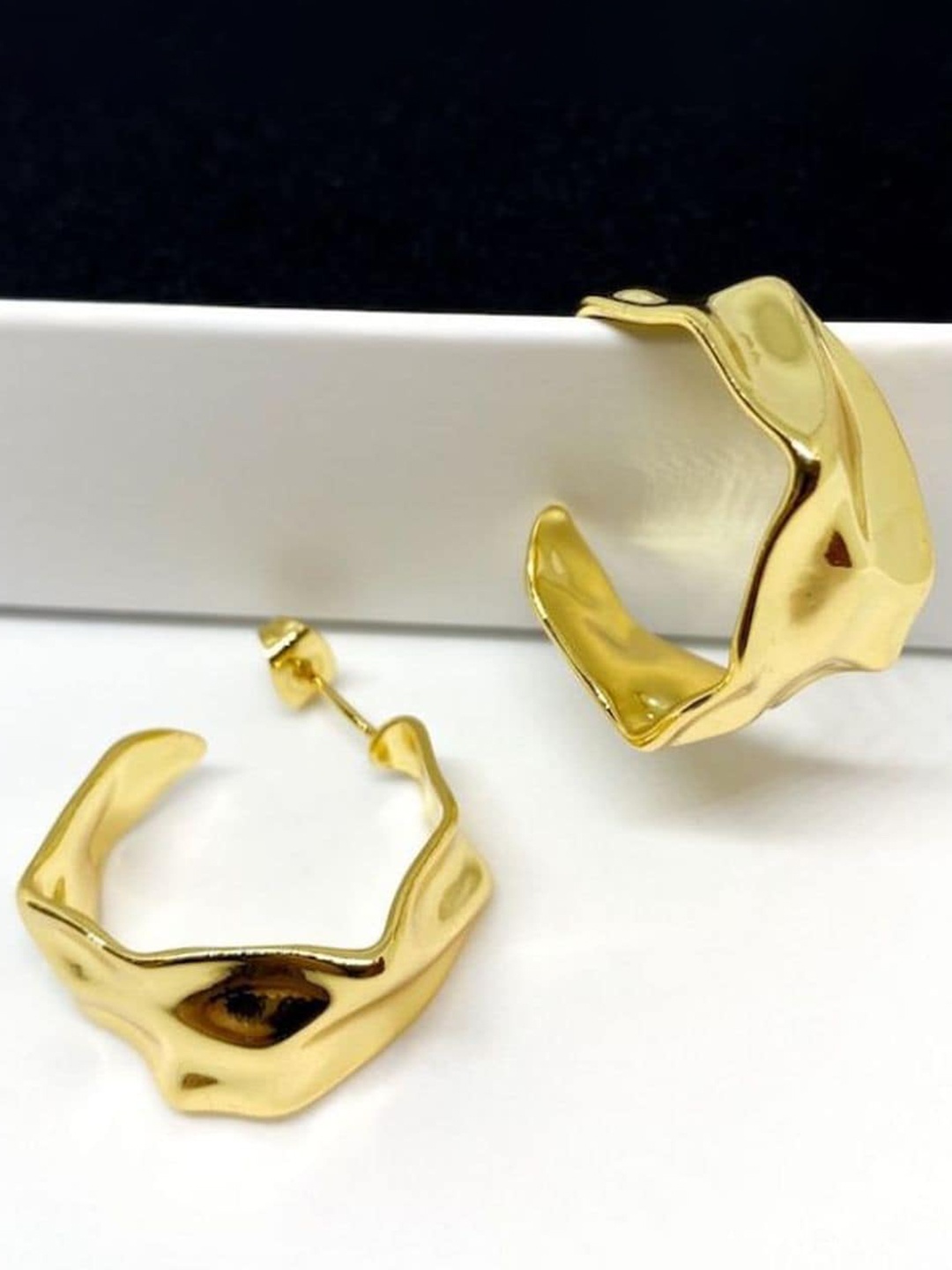

ZIVOM Gold-Plated Geometric Half Hoop Earrings