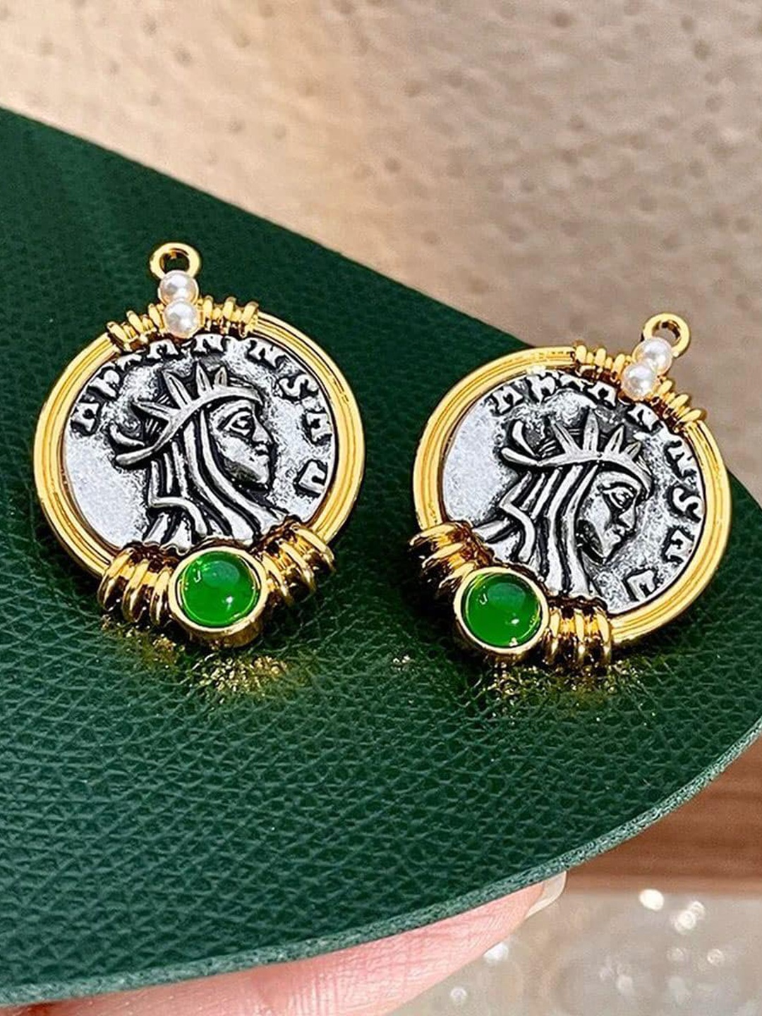 

ZIVOM Gold-Plated Circular Studs Earrings