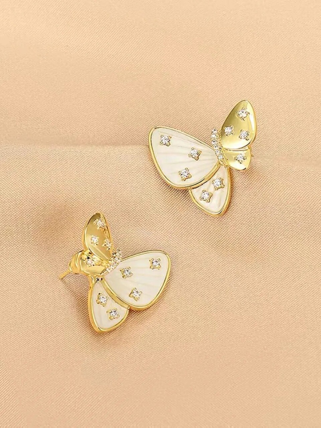 

ZIVOM 18K Gold-Plated Cubic Zirconia Geometric Studs Earrings