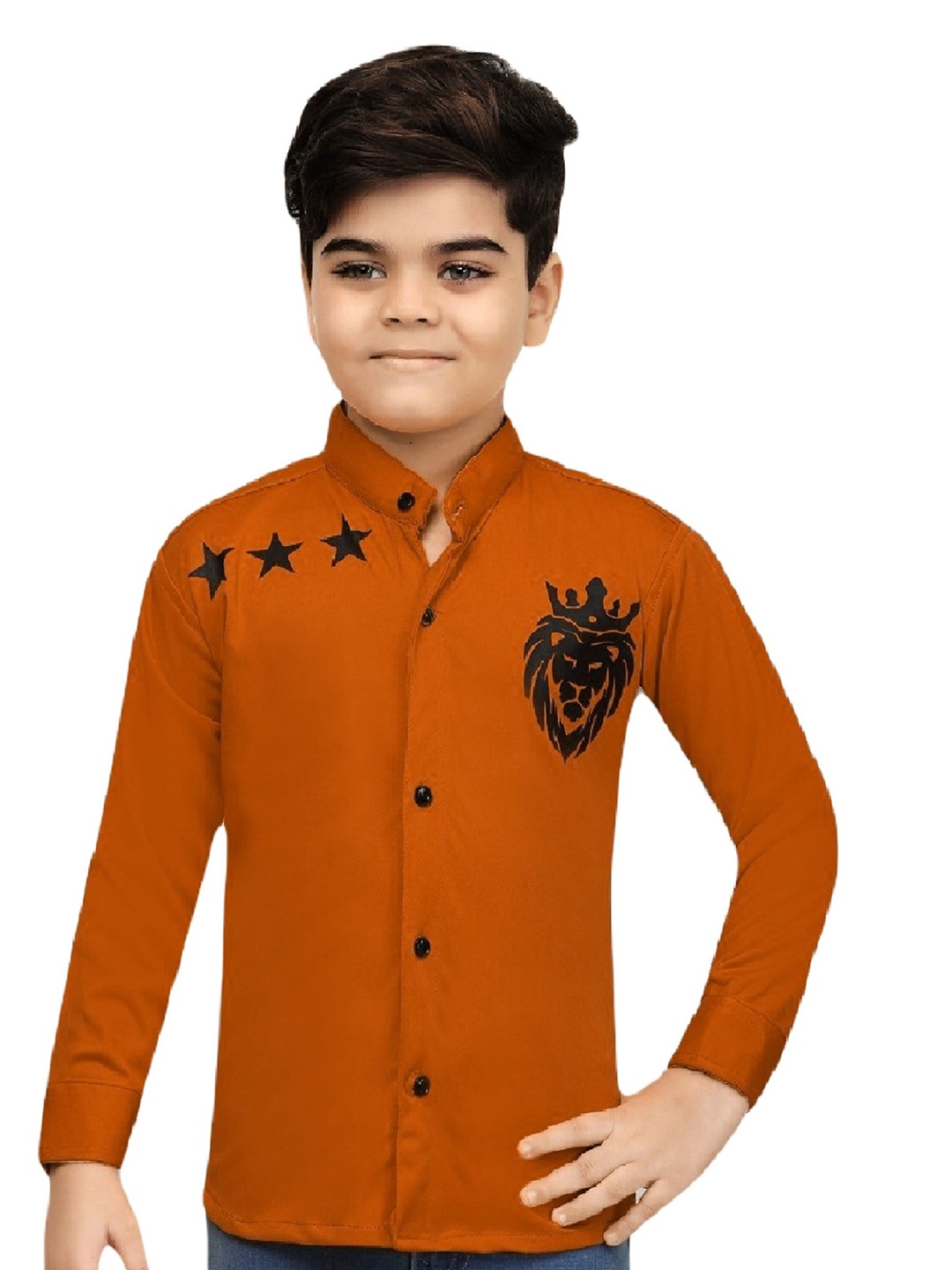 

BAESD Boys Graphic Printed Comfort Casual Shirt, Orange