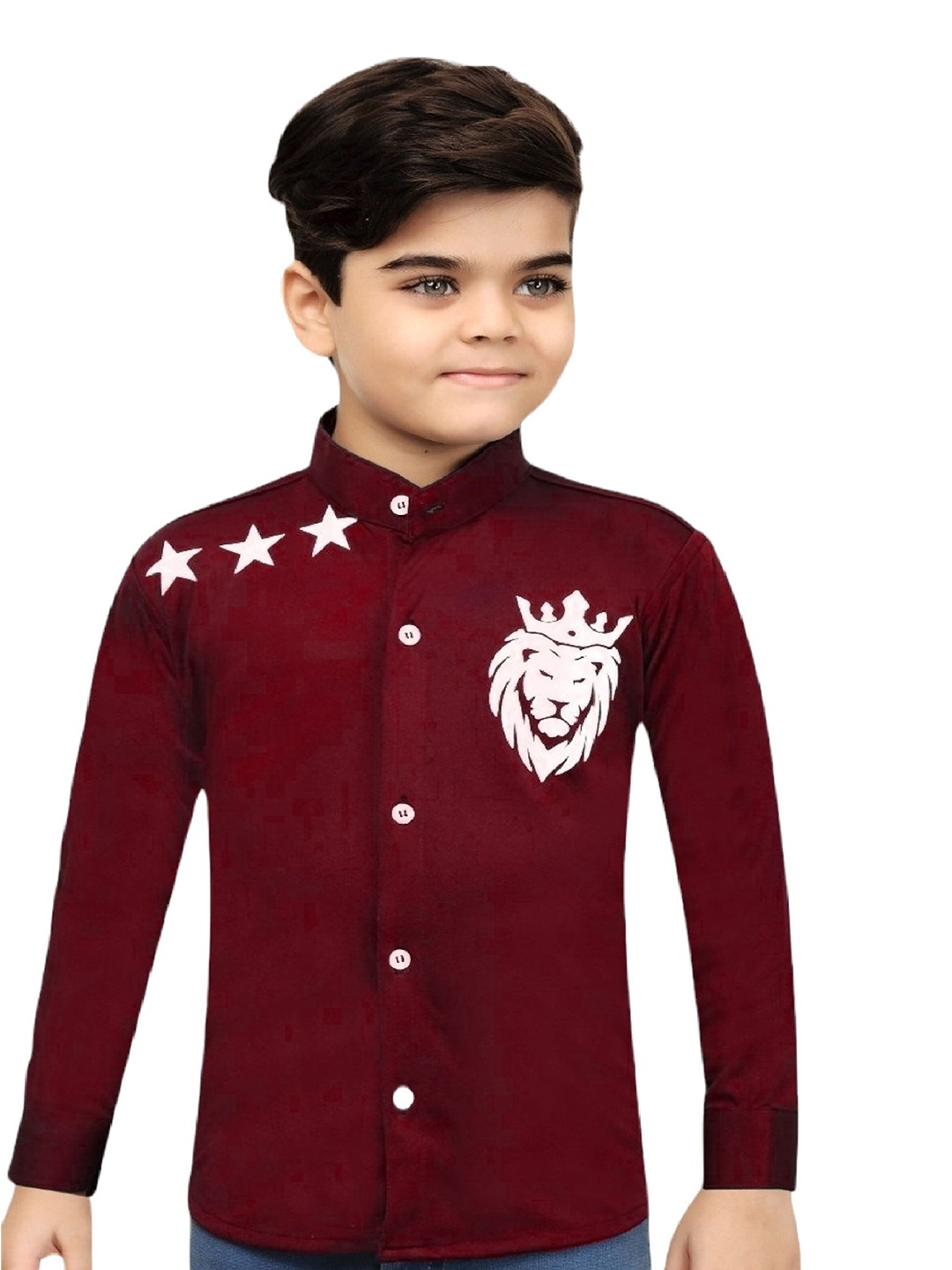 

BAESD Boys Graphic Printed Comfort Casual Shirt, Maroon