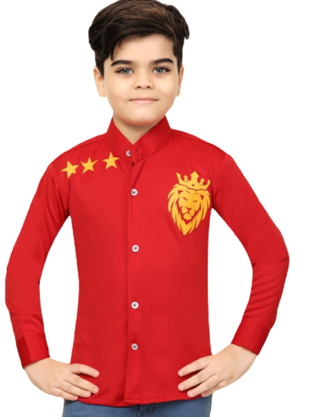

BAESD Boys Graphic Printed Comfort Casual Shirt, Red