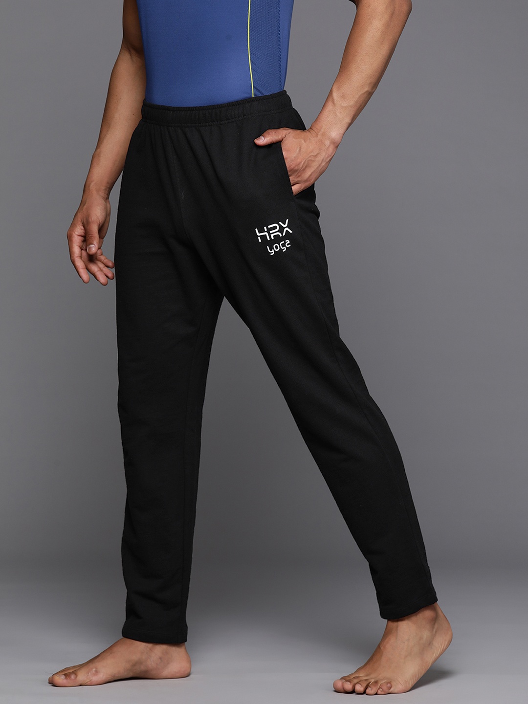 

HRX by Hrithik Roshan Men Relaxed Fit Pure Cotton Yoga Joggers, Black