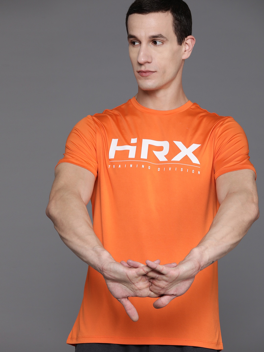

HRX by Hrithik Roshan Printed Rapid-Dry Training T-shirt, Orange