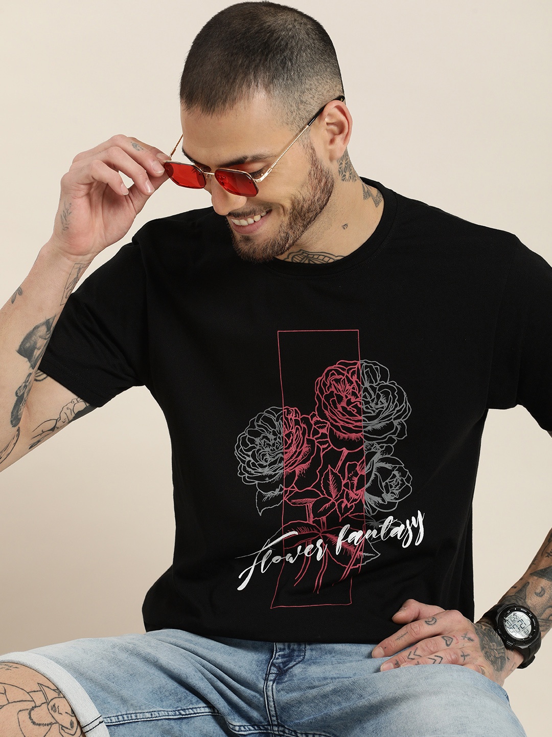 

HERE&NOW Printed T-shirt, Black