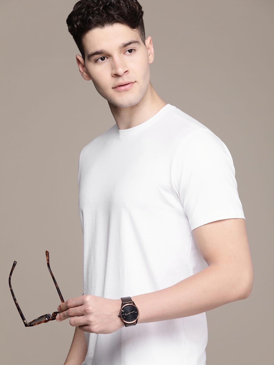 

French Connection Men Pure Cotton T-shirt, White