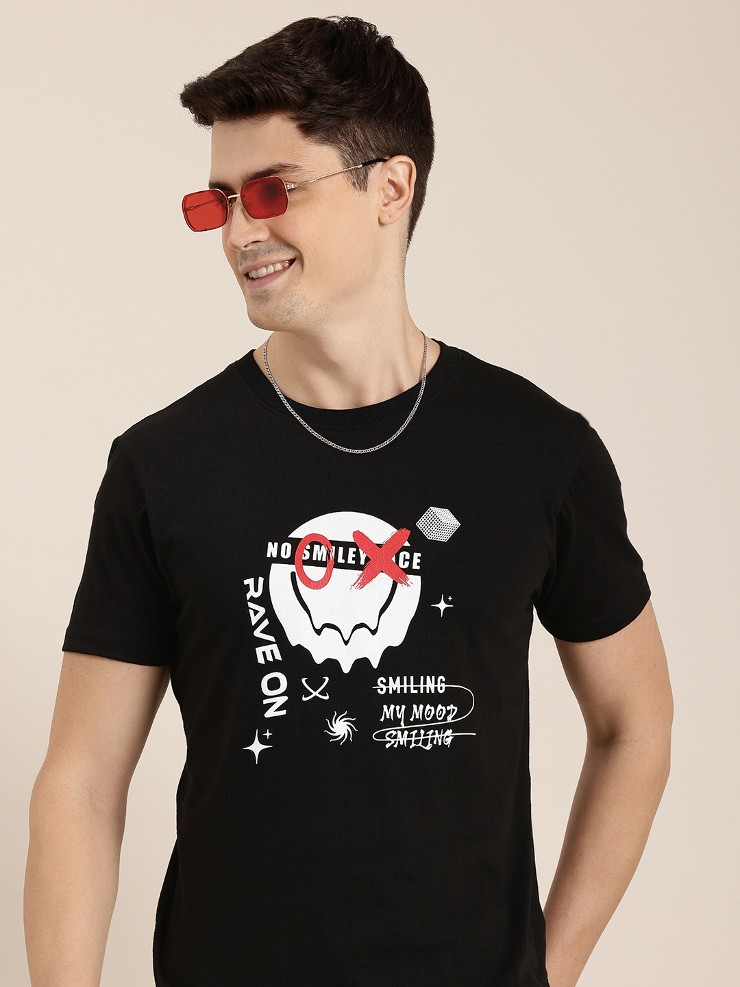 

HERE&NOW Graphic Printed T-shirt, Black