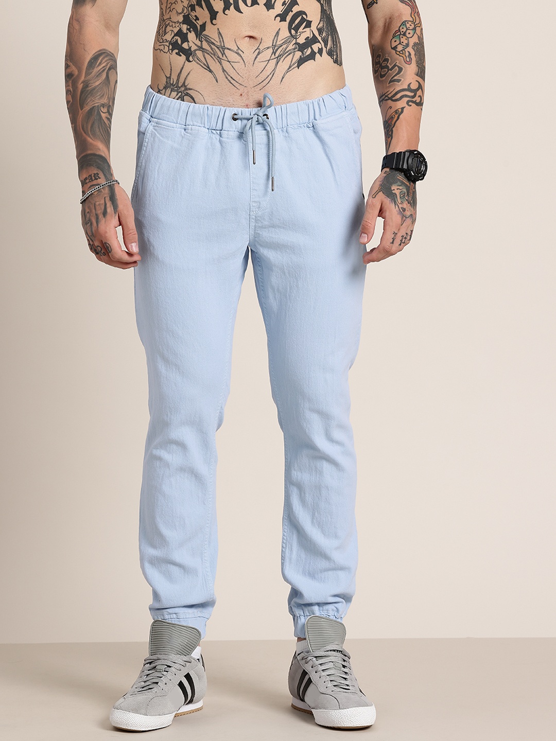 

HERE&NOW Men Jogger Fit Stretchable Jeans, Blue