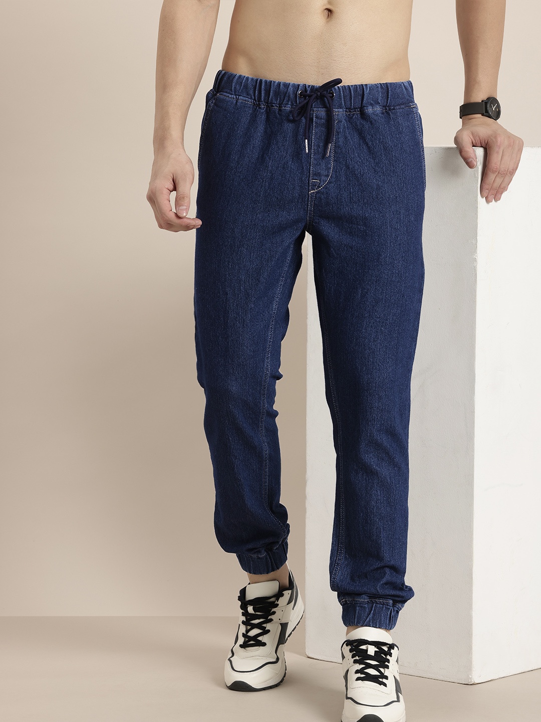 

HERE&NOW Men Jogger Stretchable Jeans, Blue