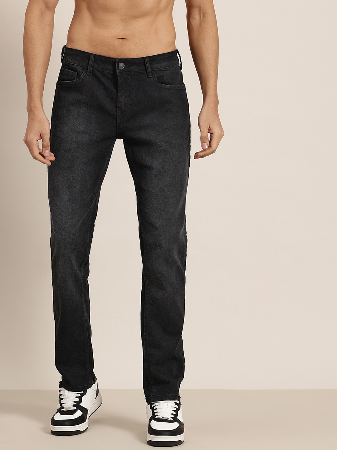 

HERE&NOW Men Slim Fit Stretchable Jeans, Black