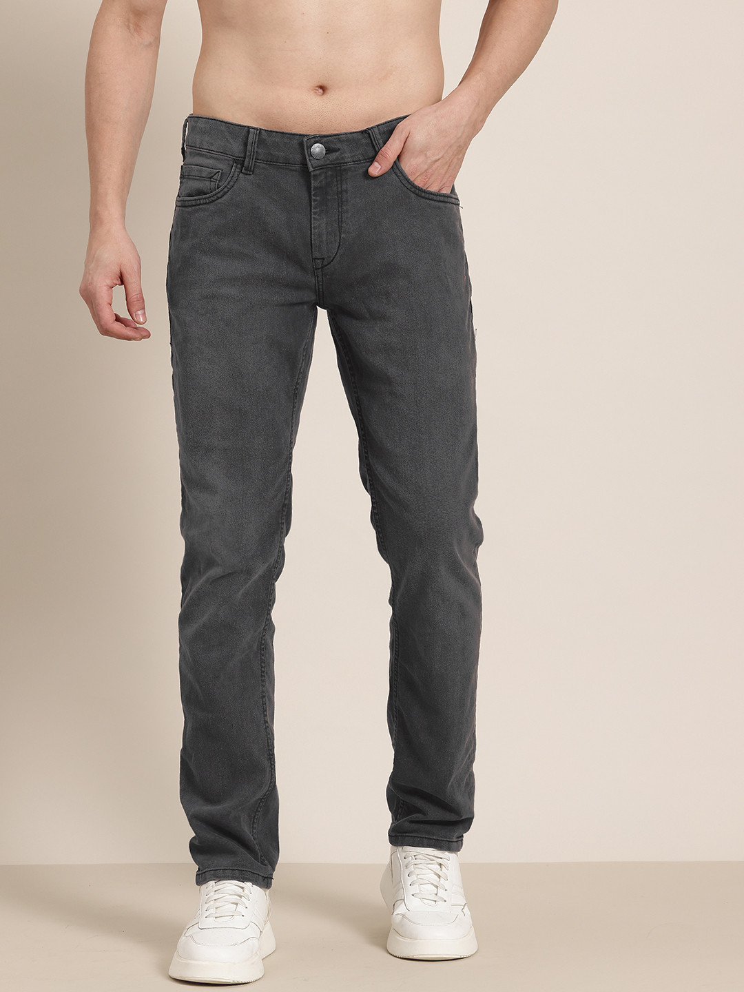 

HERE&NOW Men Slim Fit Stretchable Jeans, Black