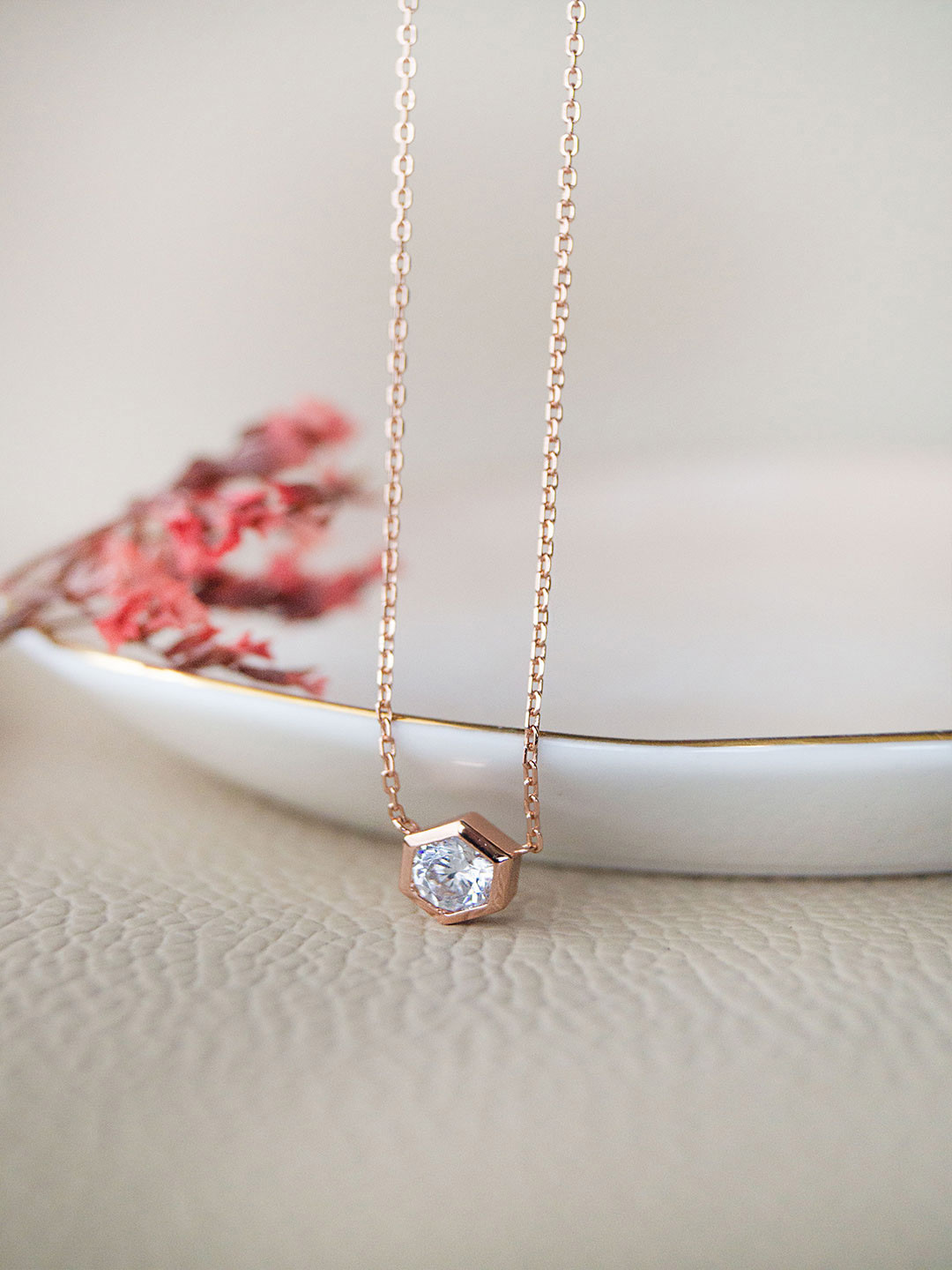 

MANNASH Rose Gold Plated CZ Studded Sterling Silver Chain