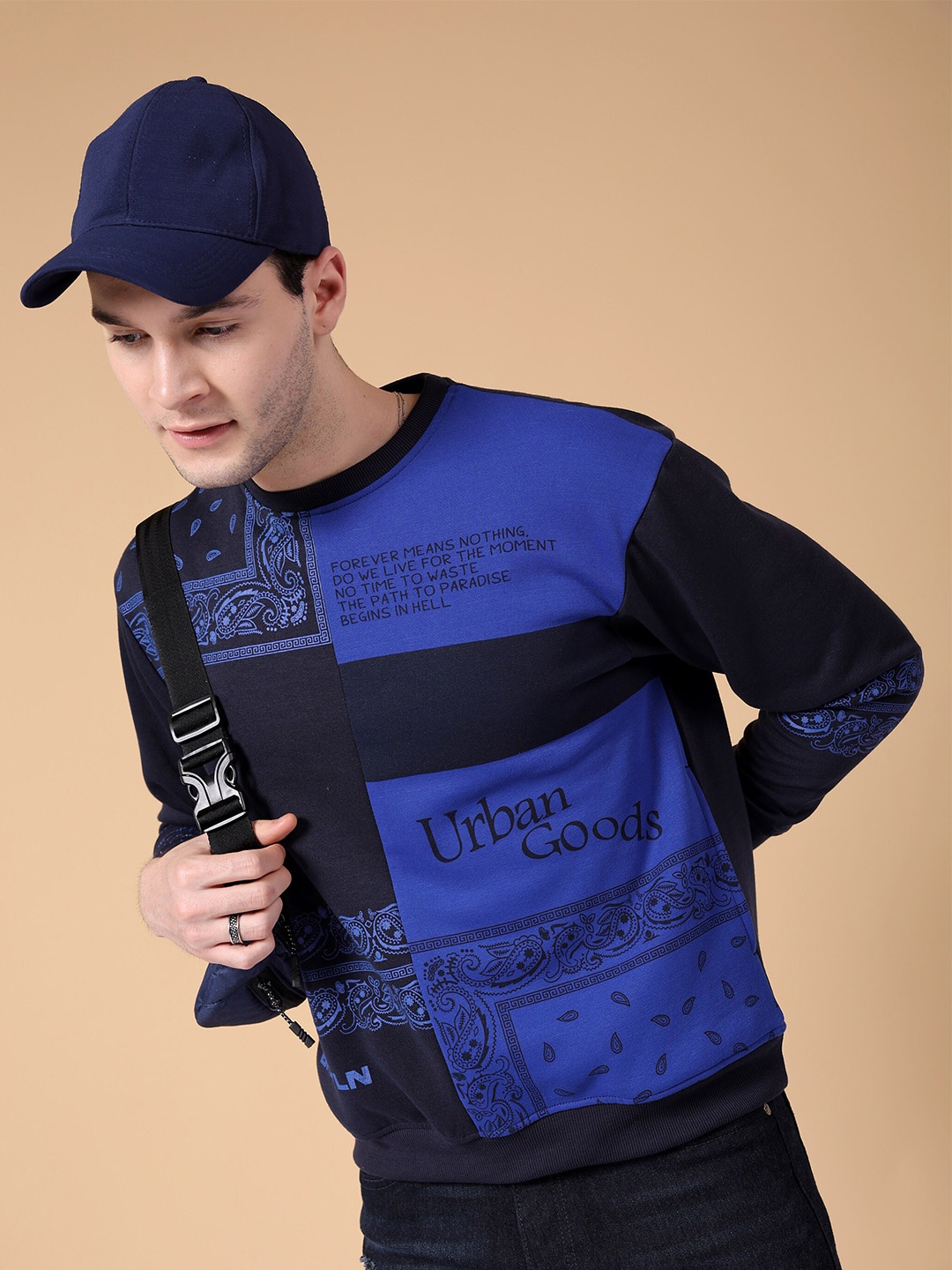 The Indian Garage Co Typography Printed Sweatshirt, Navy blue
