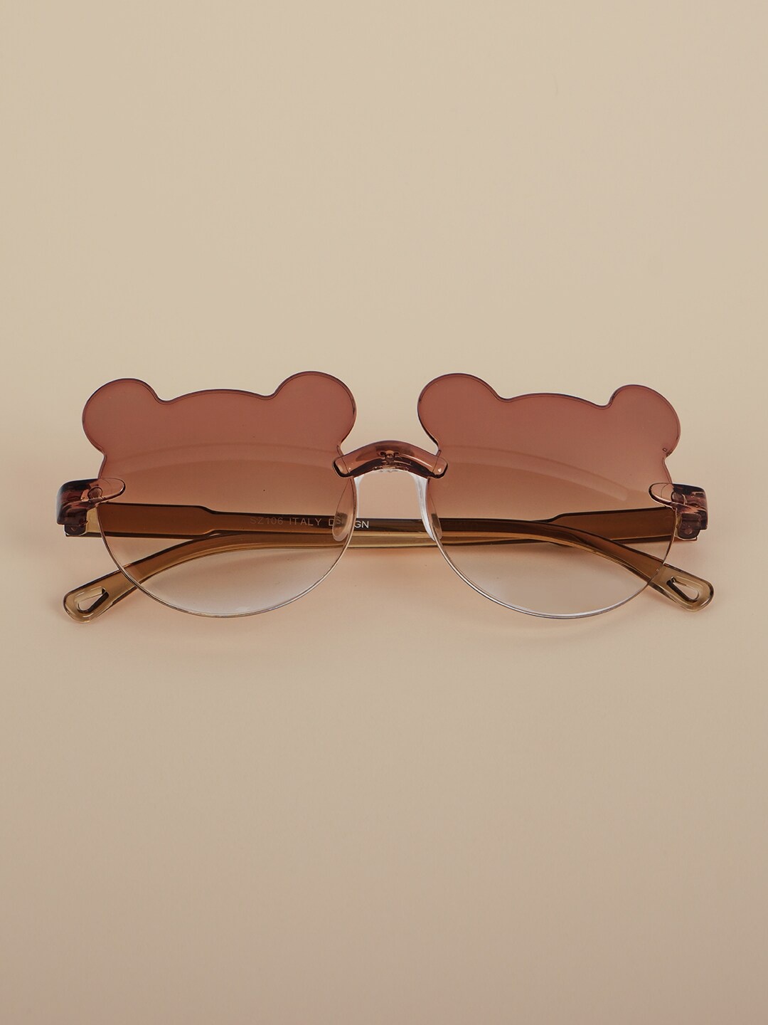 

DukieKooky Kids Bear Shaped Sunglasses With UV Protected Lens DKSG434A, Brown