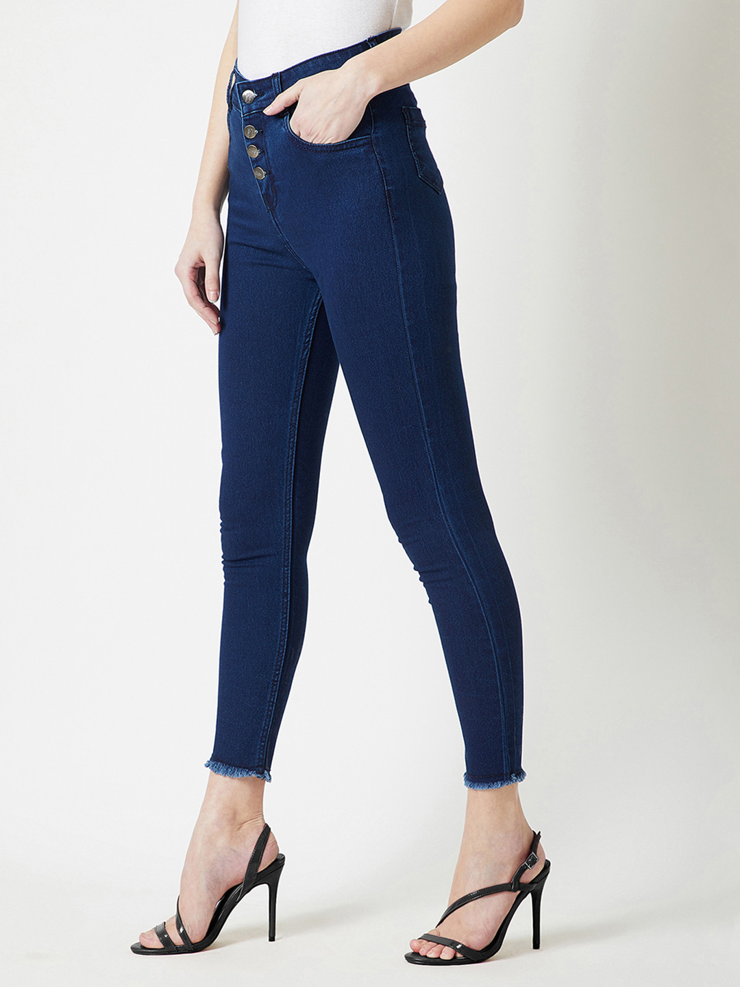 

The Roadster Lifestyle Co. Women High Rise Stretchable Denim Jeans, Navy blue