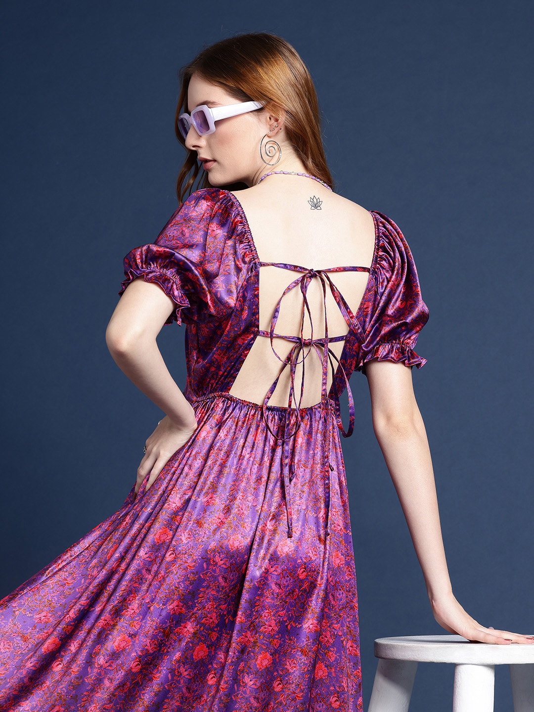 

Mast & Harbour Floral Print Puff Sleeve Maxi Dress, Pink