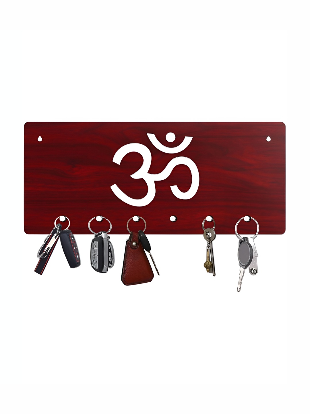 

CVANU Brown Patterned Wooden 6 Hooks Key Holders