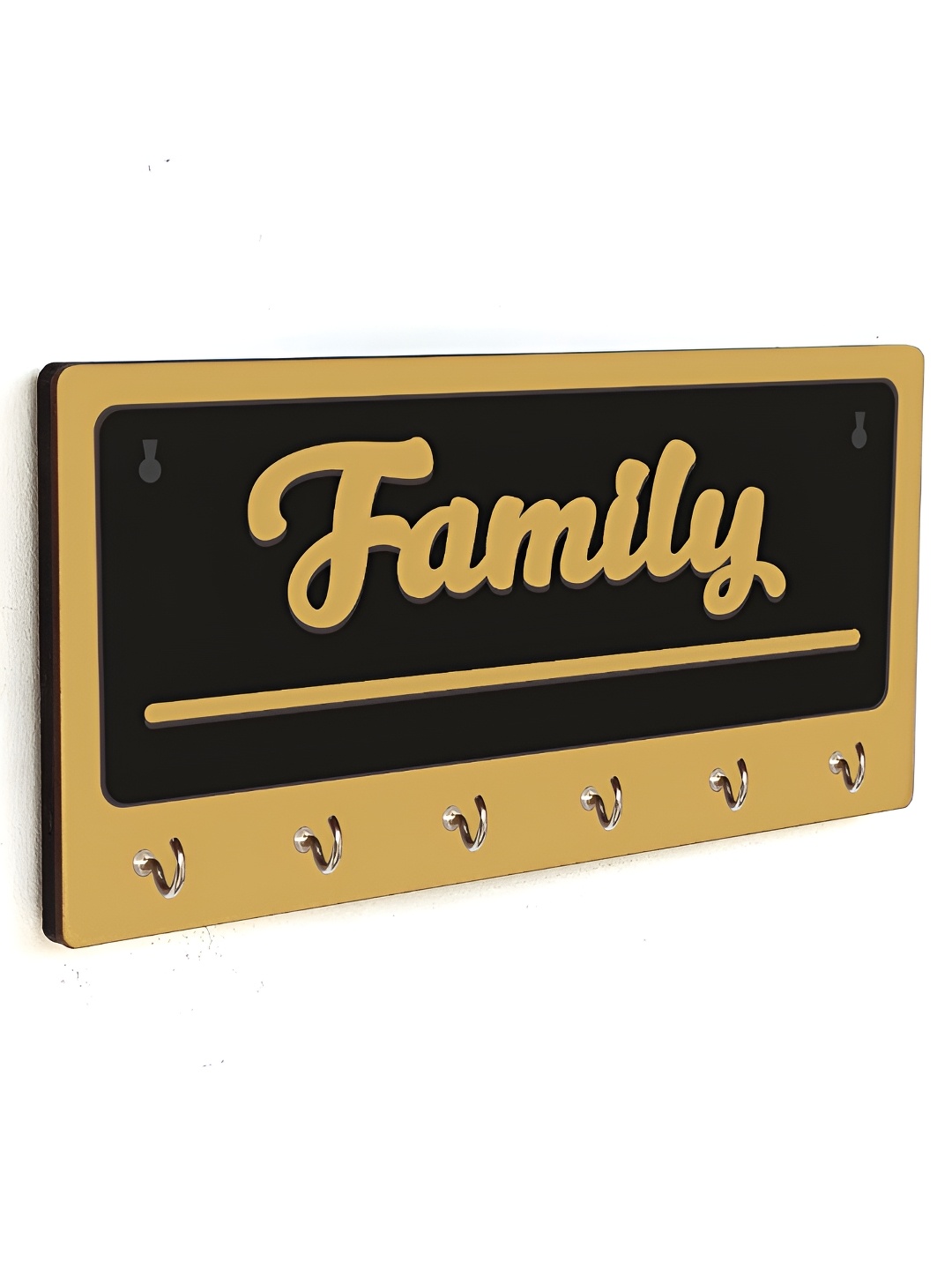 

CVANU Beige & Black Patterned Wooden Key Holders