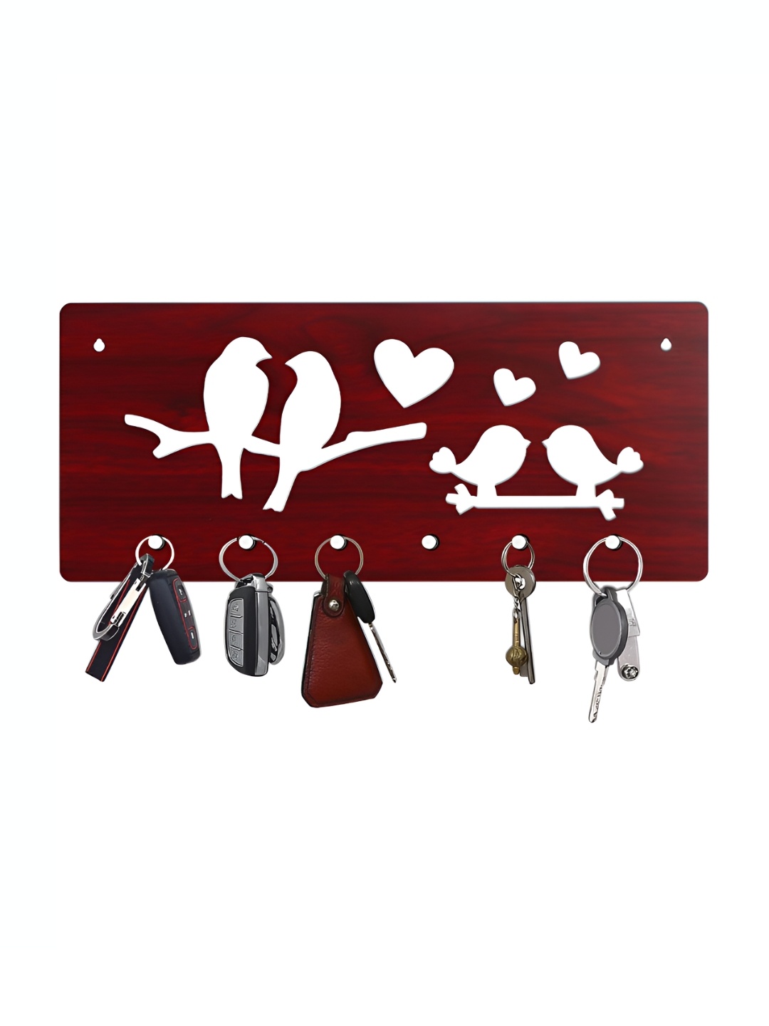 

CVANU Brown & White Patterned Wooden Key Holders