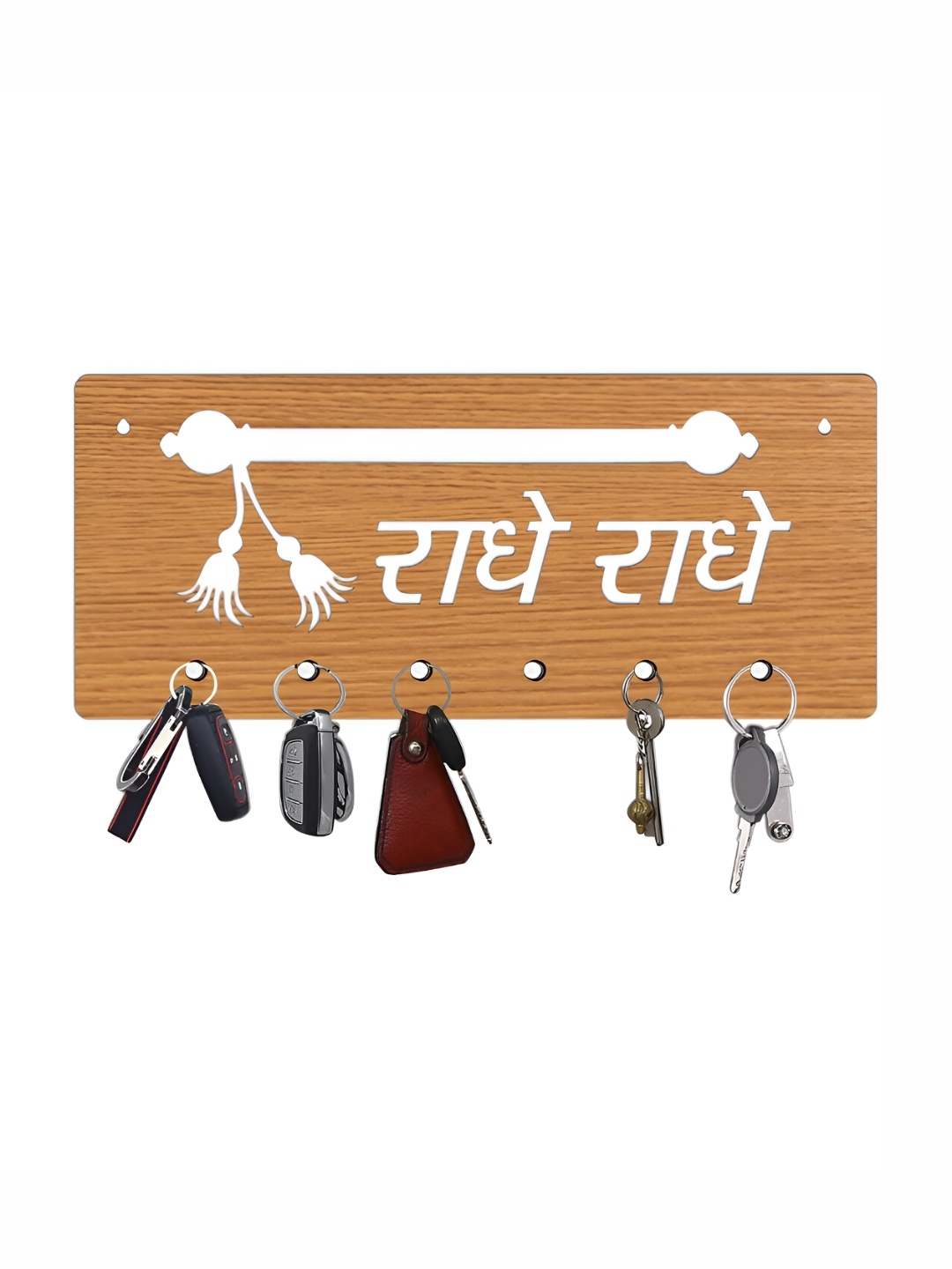 

CVANU Brown Patterned Wooden Key Holders