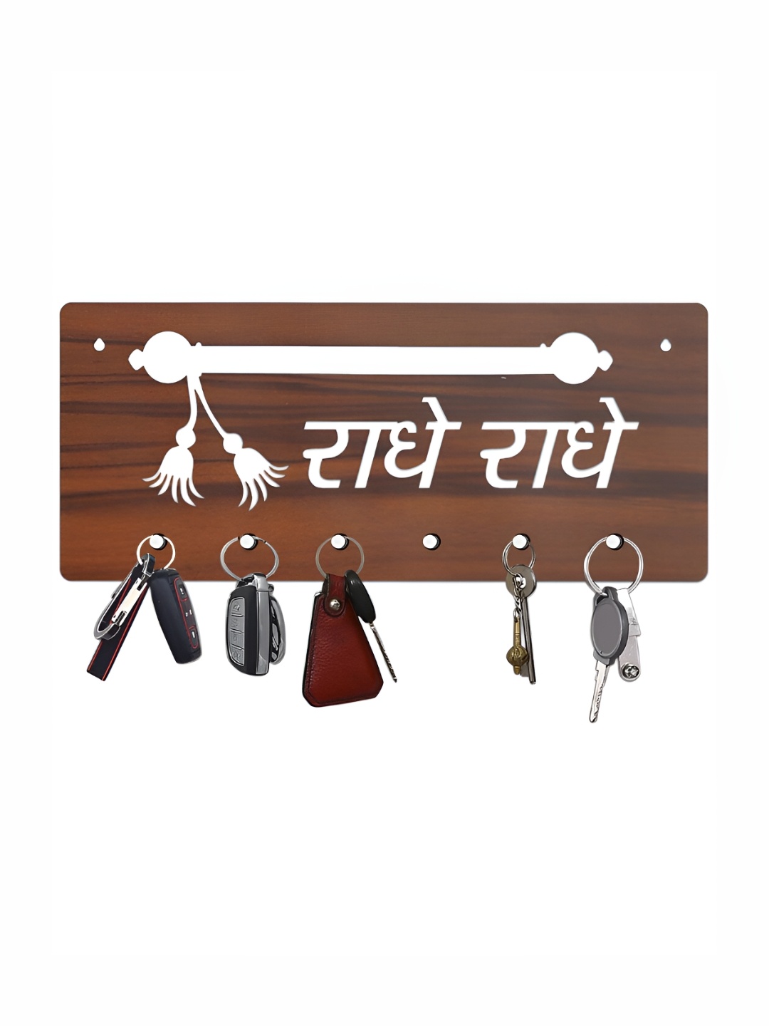 

CVANU Brown Patterned Wooden Key Holders