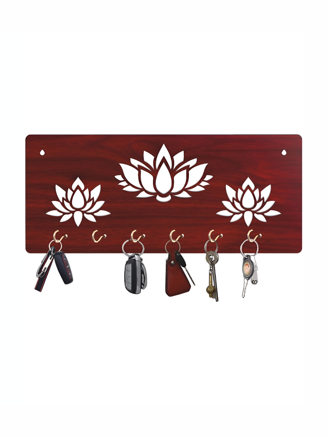 

CVANU Brown Patterned Wooden Key Holders