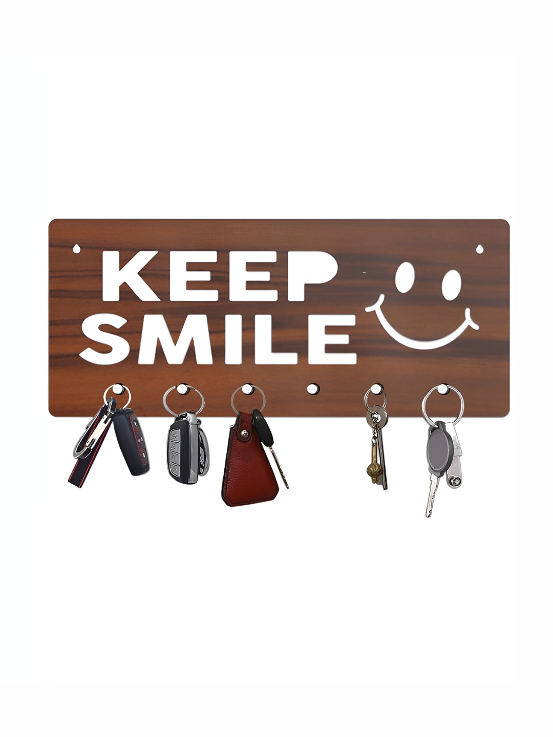 CVANU Brown Patterned Wooden Key Holders